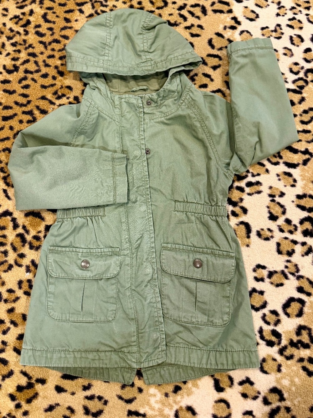 Old Navy Girls Hooded Military Style Utility Jacket Green Size 5 / XS